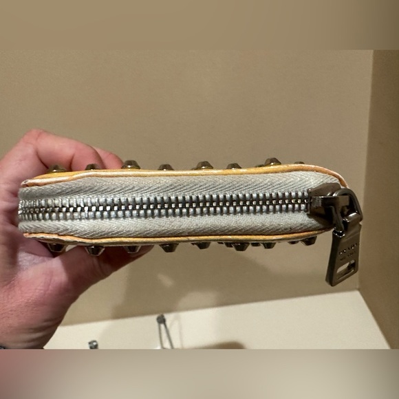 Prada Studded Yellow Saffiano Long Zippy Wallet - Picture 7 of 16